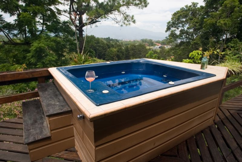 Hot Tub with Surrounding Deck
